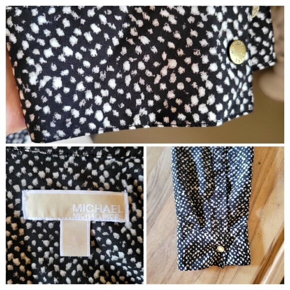 MICHAEL KORS Zip Up Tag Blouse, Long Sleeve  SZ  S - Picture 8 of 8